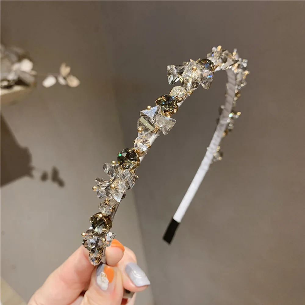 Luxury Crystal Hairband Rhinestone Retro Headbands French Elegant Hair Hoop Headband Thin Accessories |