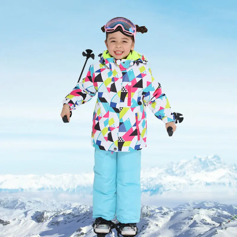 

Новый лыжный костюм для детей, брендовый высококачественный детский ветрозащитный водонепроницаемый Зимний костюм, зимняя куртка и брюки ...