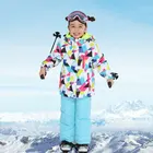 Новый лыжный костюм для детей, брендовый высококачественный детский ветрозащитный водонепроницаемый Зимний костюм, зимняя куртка и брюки для лыж и сноуборда для девочек