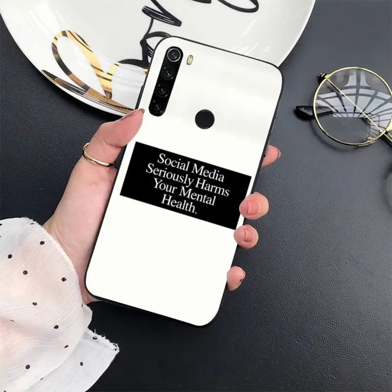 

social media harms your mental heal Phone Case For Xiaomi mi 9 9t 10 redmi 9 9a 8 8a note 10 9 9s 8 8t 7 pro max funda
