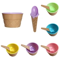 creative cute ice cream bowl spoon kids children summer party dessert cup baby dinner feeding dinnerware gift for children hot