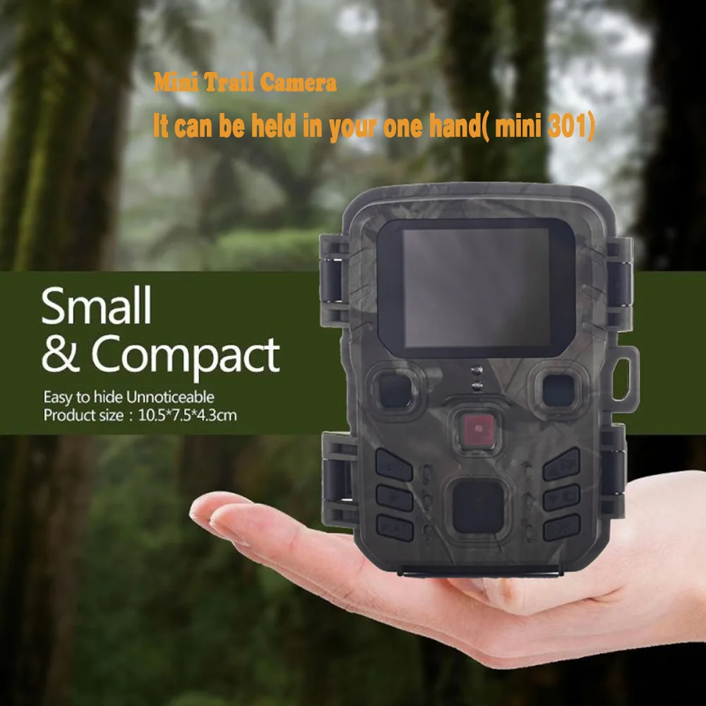 

Mini Hunting Camera Trail 12MP 1080P 0.3s Trigger Speed outdoor Tracking Surveillance Camera Wildlife Monitoring Waterproof