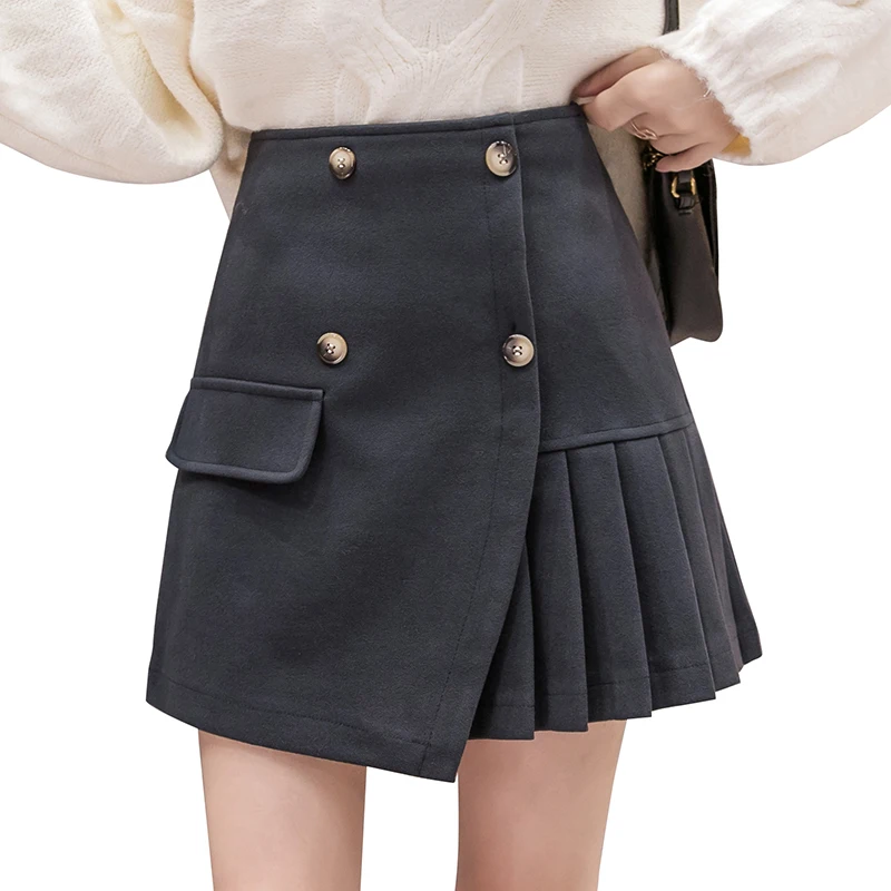 Однотонная женская юбка женские модные юбки в Корейском стиле 2019 с высокой
