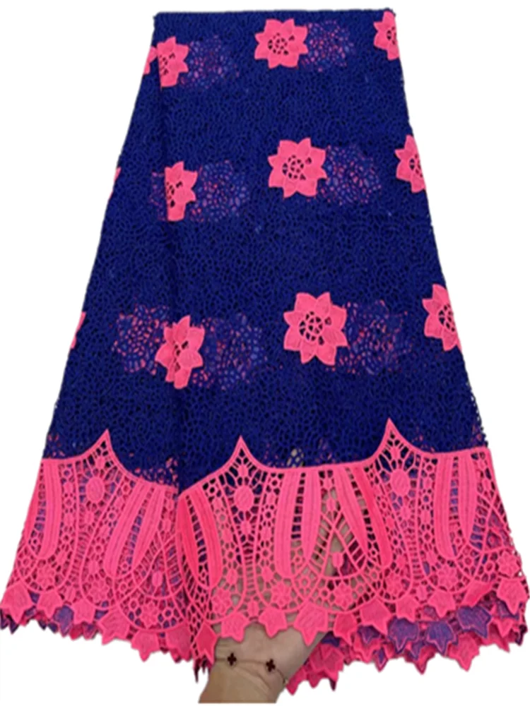 Белая + черная африканская кружевная ткань шнур гипюровое кружево 5 ярдов вышивка