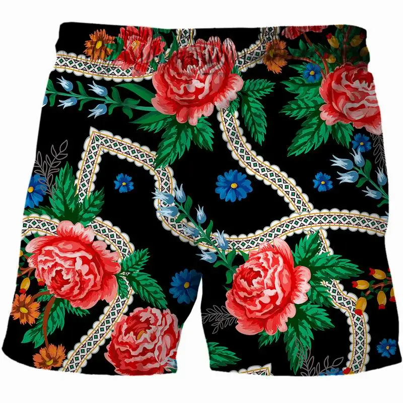 

2021 New Summer Flower 3D printing Men's Running Shorts Men's Outdoor Shorts Men's Quick Dry Shorts Casual Interesting Shorts