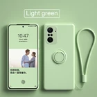 Мягкий жидкий силиконовый чехол для телефона Xiaomi Redmi Note 10 9 Pro Max 10T Mi 10 11 Ultra POCO X3 NFC кольцо-держатель Чехол на шнурке