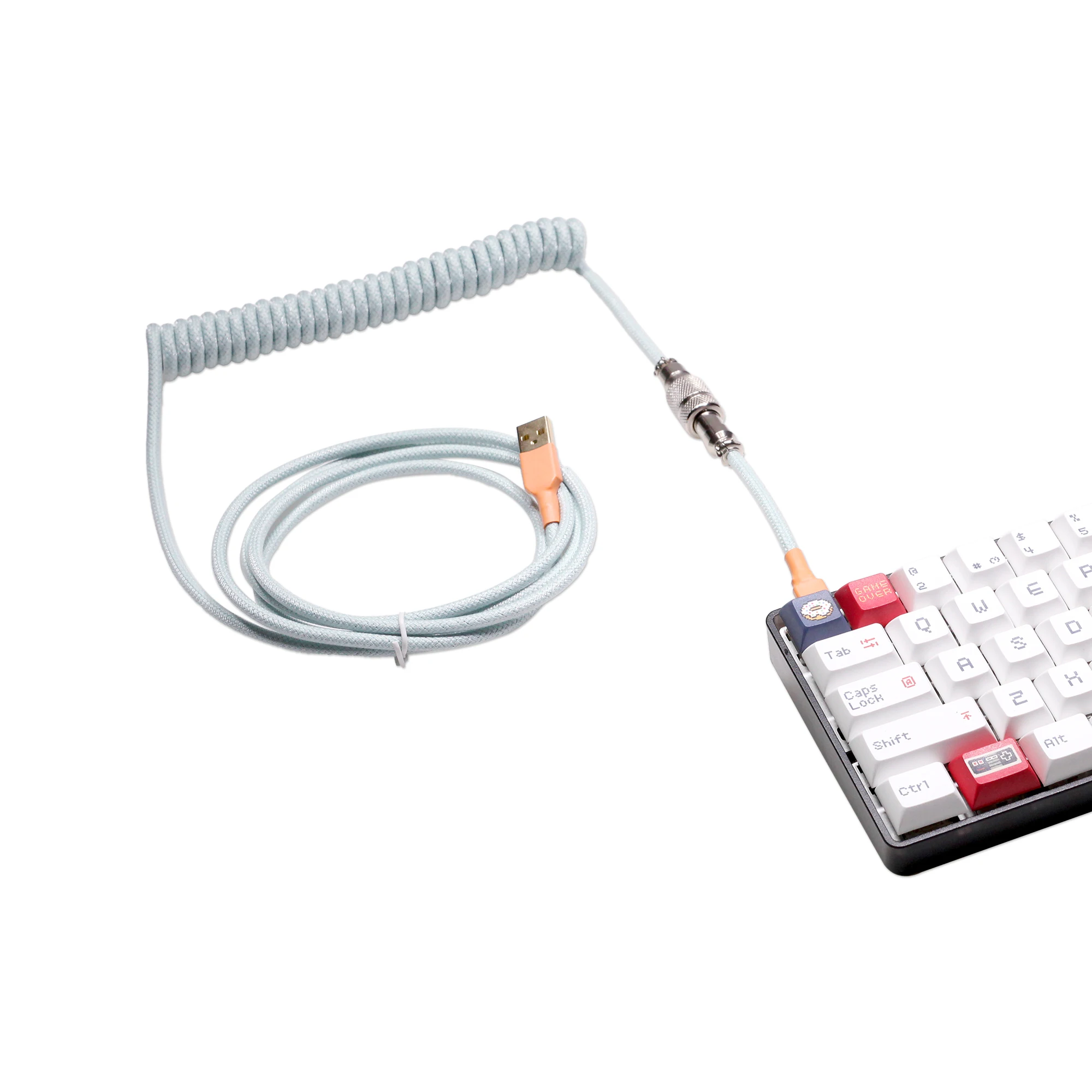 mstone space cable aviator custom usb c port mini port coiled cable wire for mechanical keyboard usb cable type c usb light blue free global shipping
