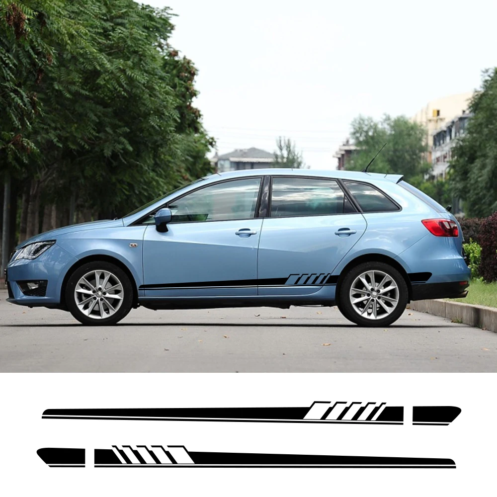 

2Pcs For Seat Leon MK3 MK2 Ibiza 6J 6L FR Ateca Arona Car Long Side Stripe Stickers Auto Vinyl Film Decal Car Tuning Accessories