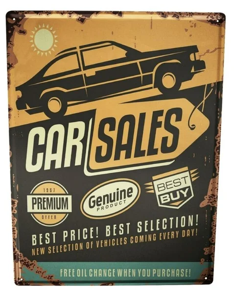 

Tin Sign Nostalgic Car Retro car sales Vintage