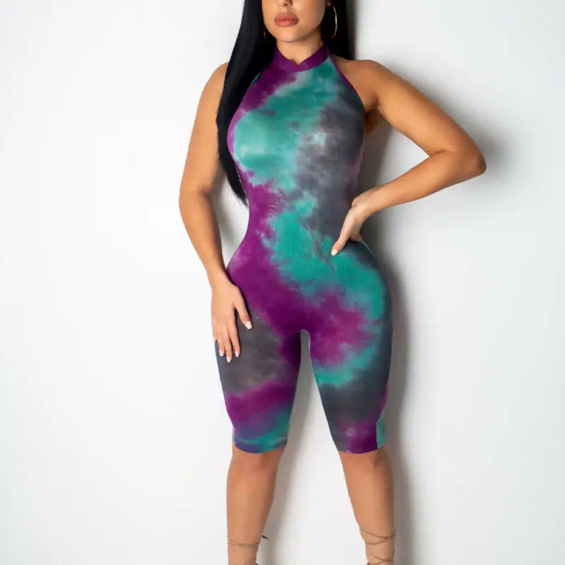 Женские модные комбинезоны короткий Облегающий комбинезон с открытой спиной без