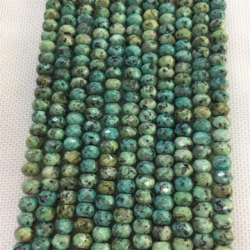 5*8 мм ограненная африканская зеленая бирюза яшма настоящий драгоценный камень