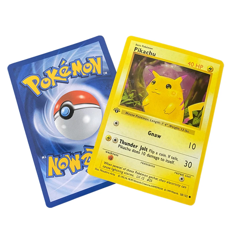 Charizard Pikachu 1Pcs Pokemon Flash Cards 1996 Years English Collection Gif Kids Toys |