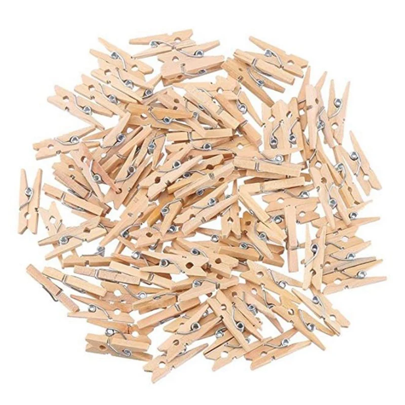 

150 Pack Mini Wood Clothespins ,Photo Folder for Home School Arts Crafts Decor DIY Craft