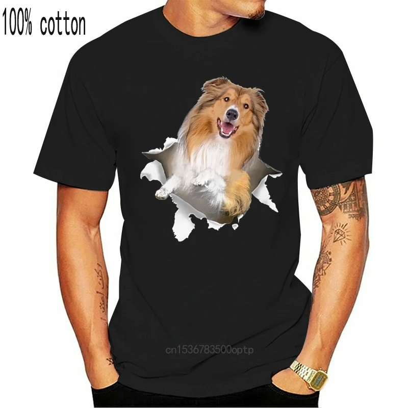 

Мужская футболка грубая оторванная футболка Collie для женщин и мужчин