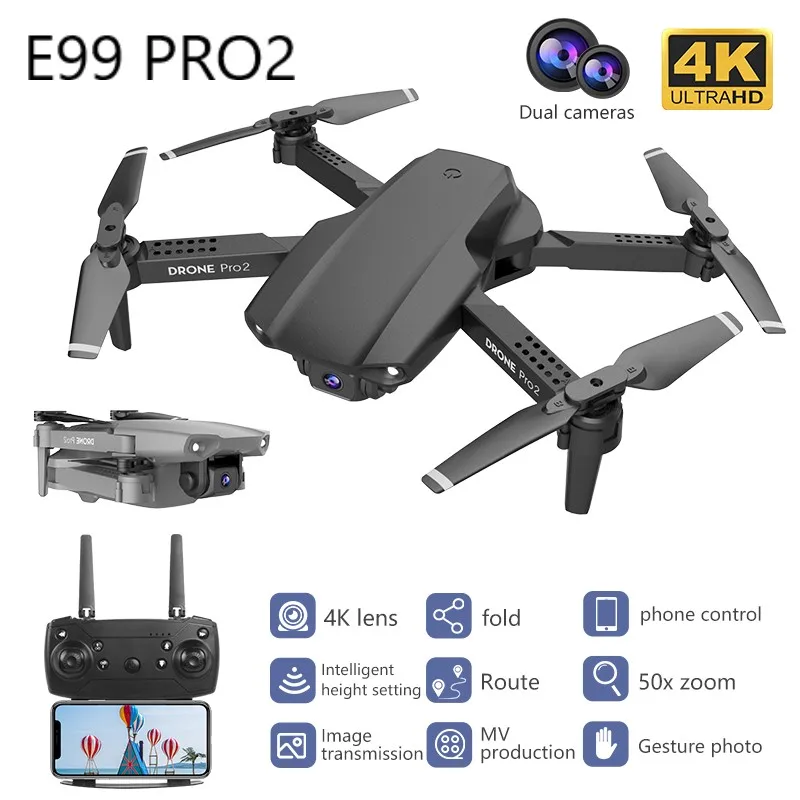 

E99 Pro2 RC Mini Drone 4K 1080P 720P Dual Camera WIFI FPV Aerial Photography Helicopter Foldable Quadcopter Dron Toys