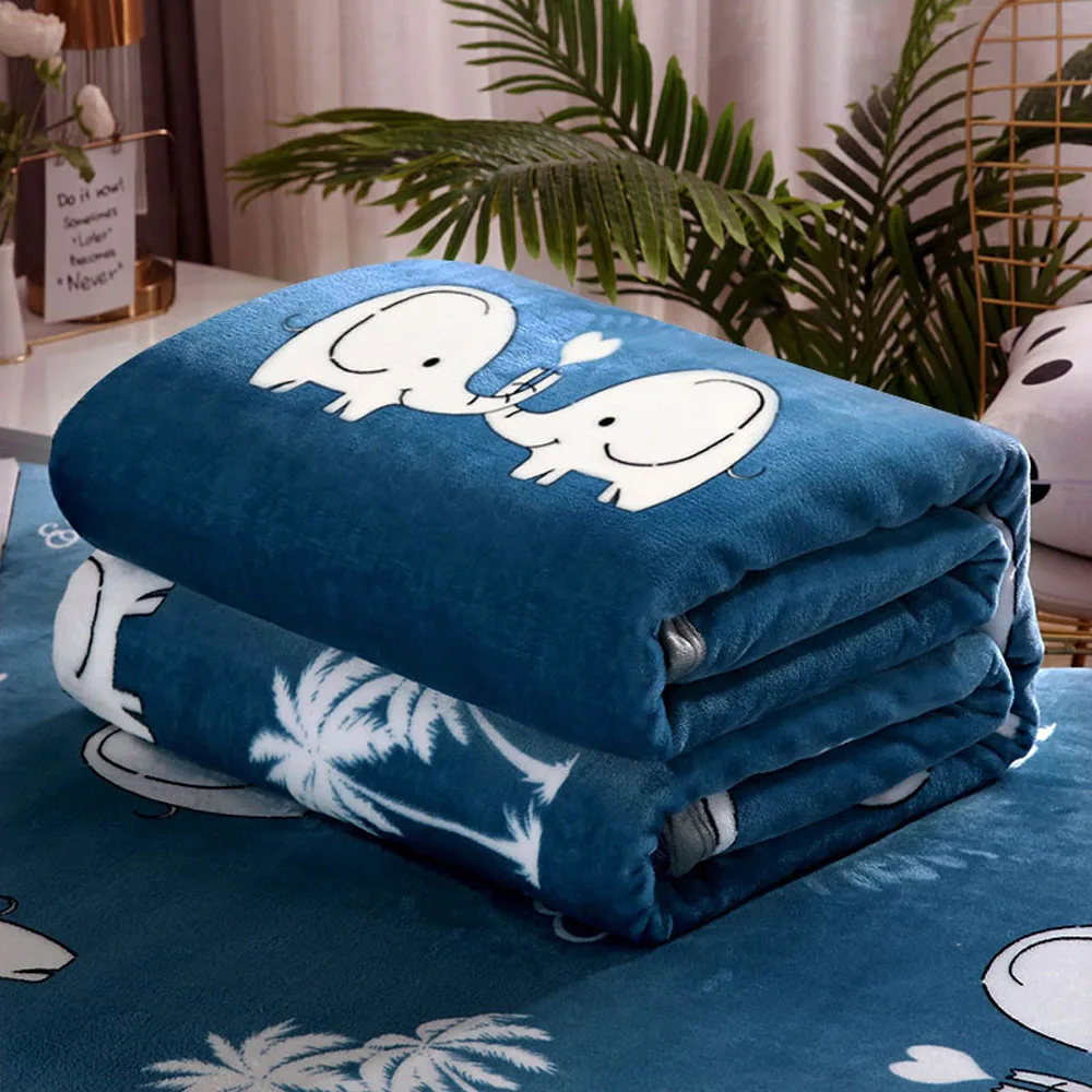 

New Style Machine Washable Super Warm Lightweight Coral Fleece Thicken Blanket for Bed Sofa Suitable For King Size