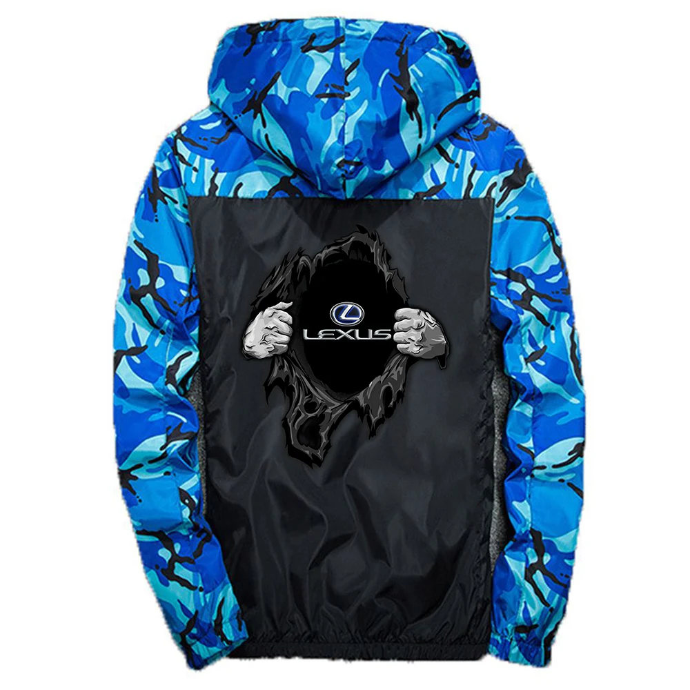 

Autumn Men Lexus Logo Street Camouflage Stitching Windbreaker 2021 Thin Jacket Male Casual Sport Tops zipper Hoodies Coats