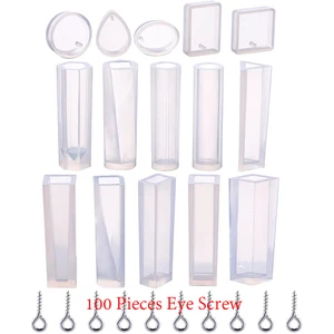 115 шт., силиконовые формы для литья смолы и набор винтов для глаз, инструменты для изготовления ювелирных изделий из смолы, рукоделие, подвески