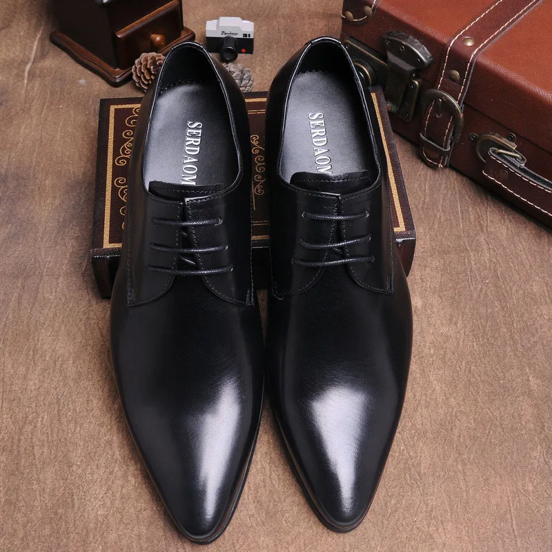 Туфли мужские из натуральной кожи официальная обувь Классические офисные