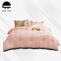 thicken warm winter quilt super soft comfortable duvet solid color quilting comforter quilts for twin queen king size bed duvets