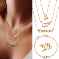 5pcsset 12 constellation charm necklace zodiac sign pendant necklaces leo scorpio aries cancer cardboard necklace jewelry gifts