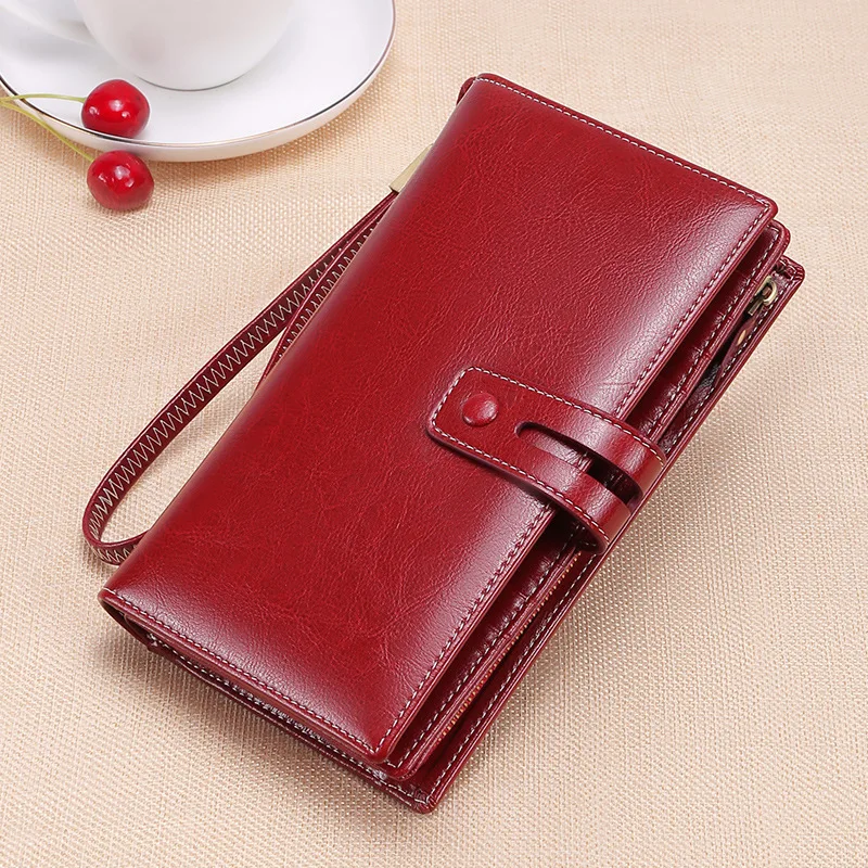 Ladies Wallet Multi-Card Slots With Detachable Wristband Zipper Buckle Clutch Large Capacity Wallet Card Holder