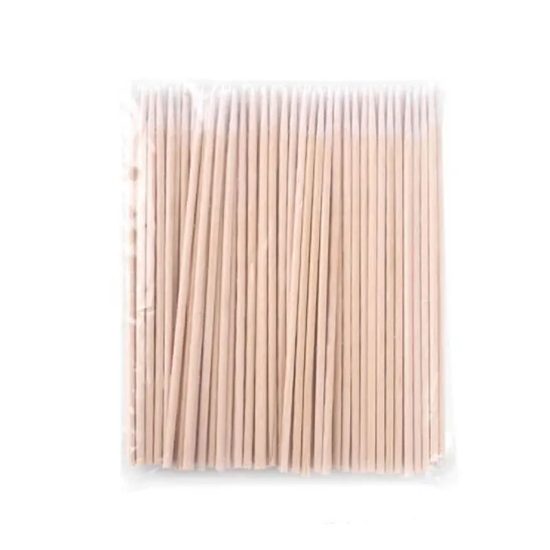 100/300/500 stücke Holz Baumwolle Tupfer Kosmetik Permanent Make-Up Ohr Sauber Sticks Knospen Micro Pinsel Wimpern Kleber entfernen Werkzeug – Detail 6
