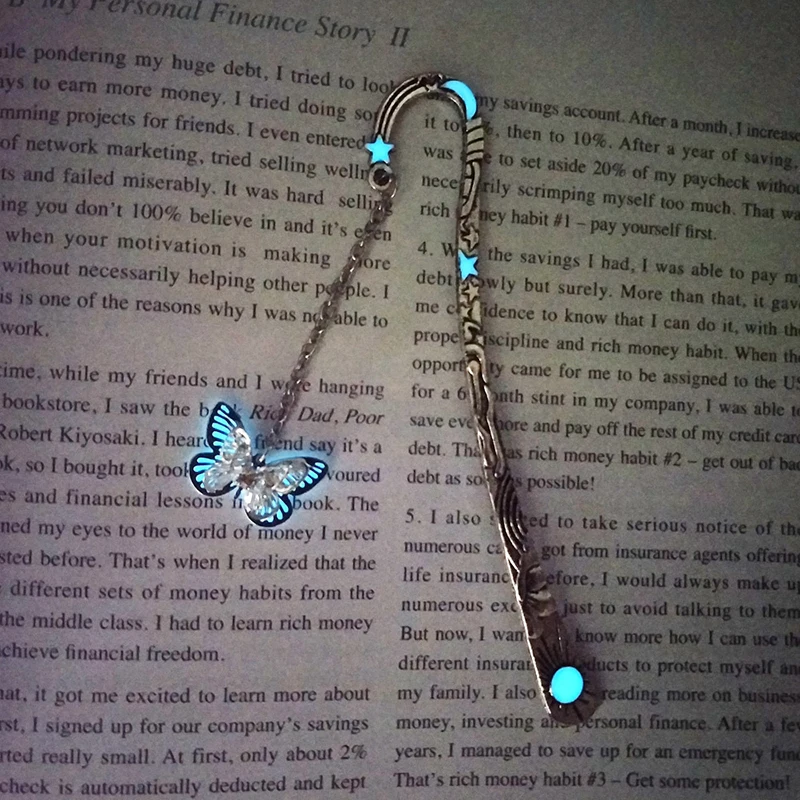 

Cute Luminous Metal Bookmarks Dragonfly Butterfly Book Marks for Teachers Gift Beautiful Luminous Moon Star Book Accessories