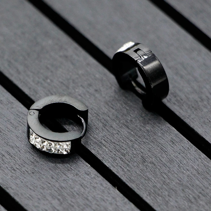 

Earrings Stainless Steel Rhinestone Fashion Jewelry Ears Pierced For Men Women