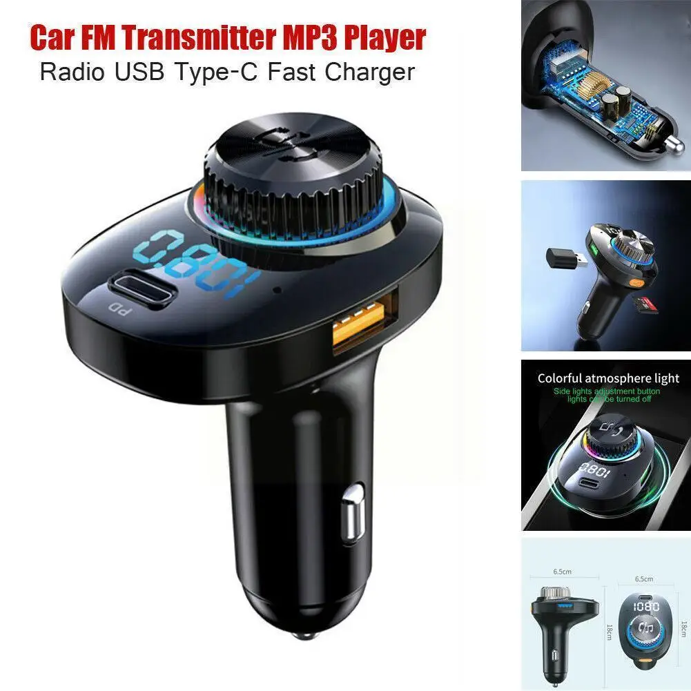 

Автомобильный беспроводной Bluetooth Fm-передатчик, mp3-плеер, двойной Встроенный Arger дисплей, двойной Usb автомобильный Super Bluetooth Led L1b1