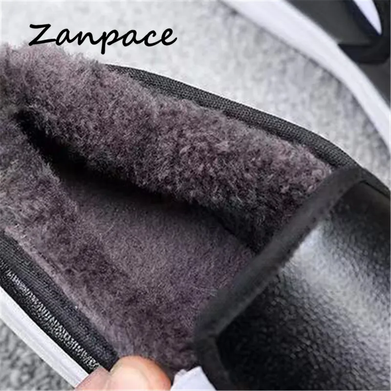 Обувь на платформе черного цвета Женские зимние теплые повседневные лоферы в