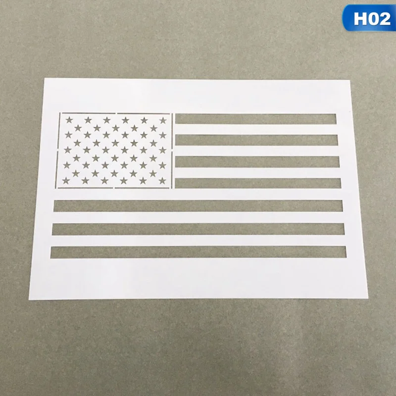 

50 Stars DIY American Flag For Kids Stencil For Painting Craft Ruler Stationery Supply