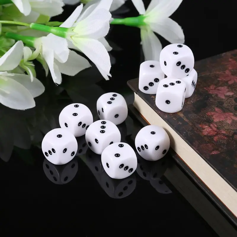 

10Pcs 16mm D3 Six Sided Dices Beads For Poly Desktop Table Playing Games