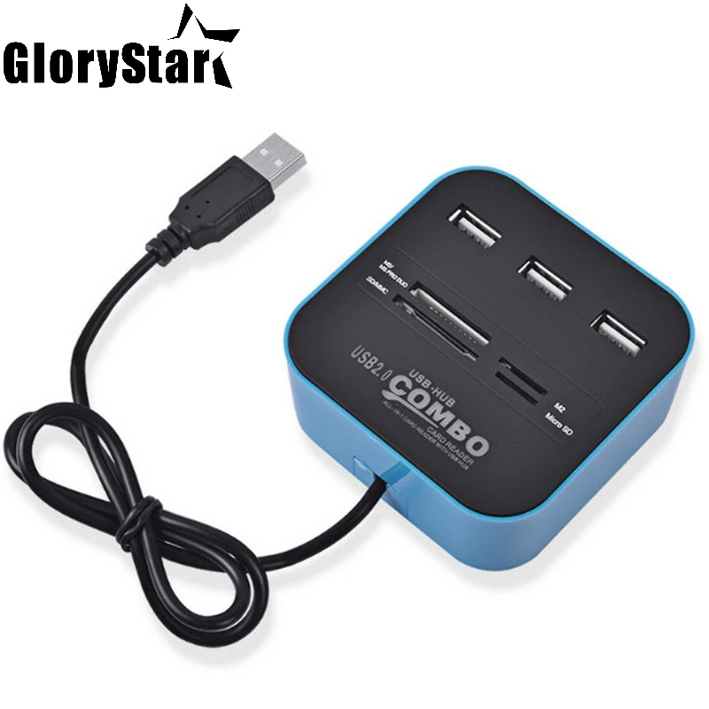 New Combo All In One 2.0 USB HUB Micro SD High Speed Card Reader 3 Ports Adapter Connector For Tablet PC Computer Laptop | Электроника