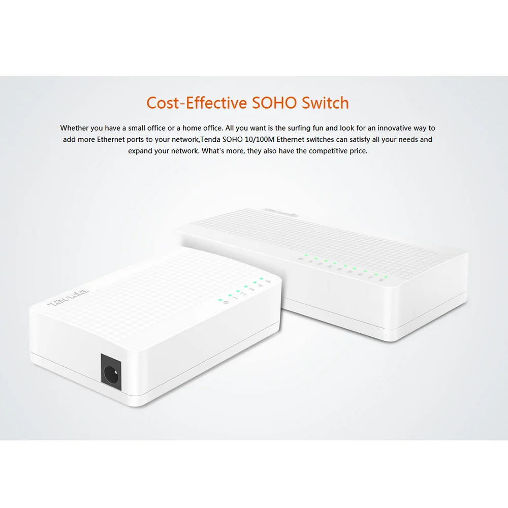 Tenda S105 мини Ethernet коммутатор 5 портов настольные сетевые 10 м/100 м RJ45 порт полный
