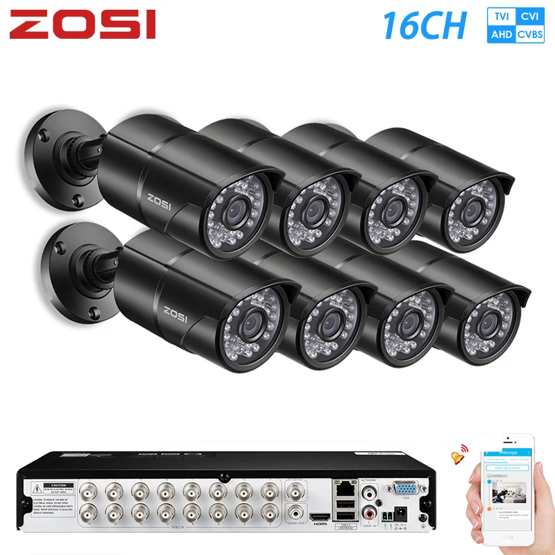 ZOSI 16 каналов 1080 P дистанционное управление AHD IR ночное видение видеонаблюдение