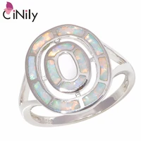 cinily created white fire opal silver plated ring wholesale hot sell jewelry for women wedding engagement ring size 5 11 oj9398