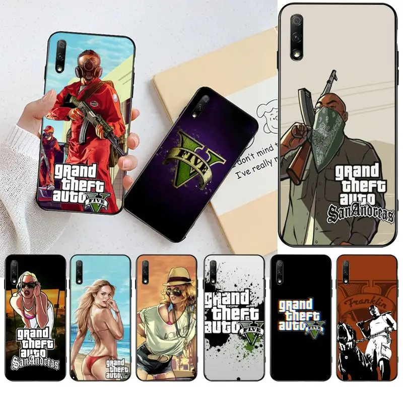 Rockstar gta 5 Grand чехол для телефона черный мягкий Huawei Honor 30 20 10 9 8 8x 8c v30 Lite view pro - купить