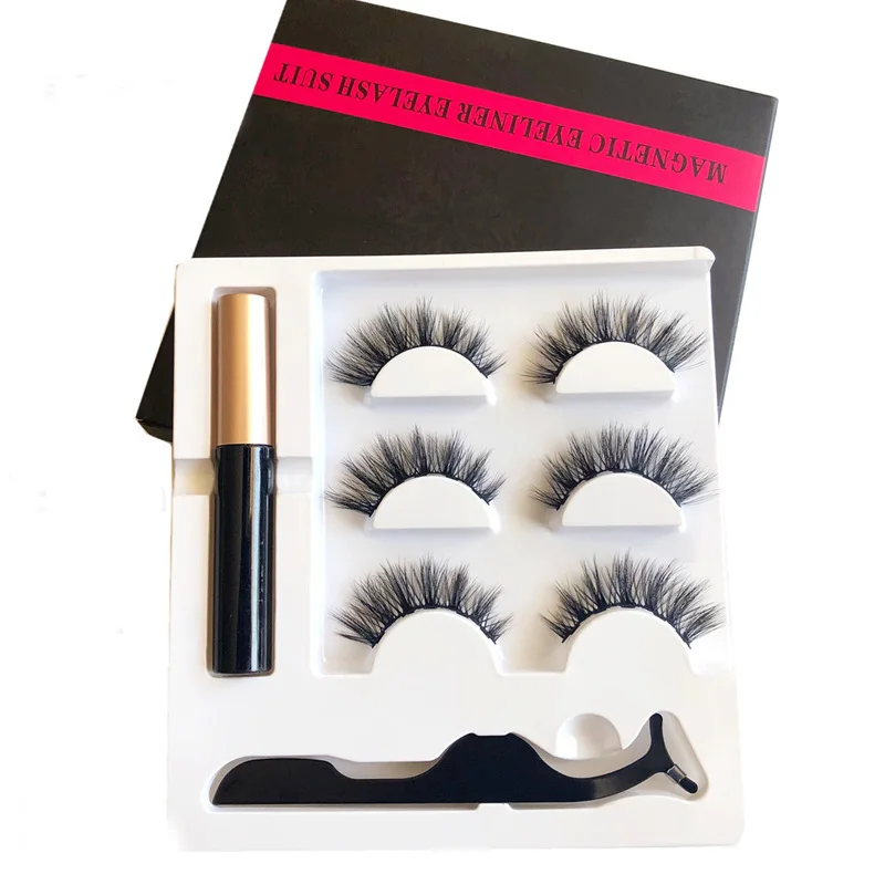 5 магнитных ресниц жидкая подводка для глаз и магнитные накладные ресницы Пинцет