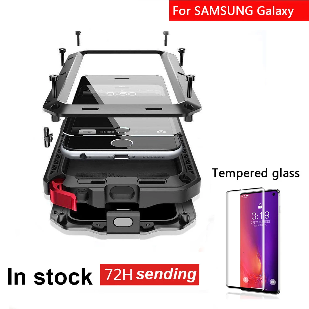Защитный чехол из закаленного стекла для Samsung S7 S8 S9 S10 Plus Note 8 9 10 plus|Бамперы| |