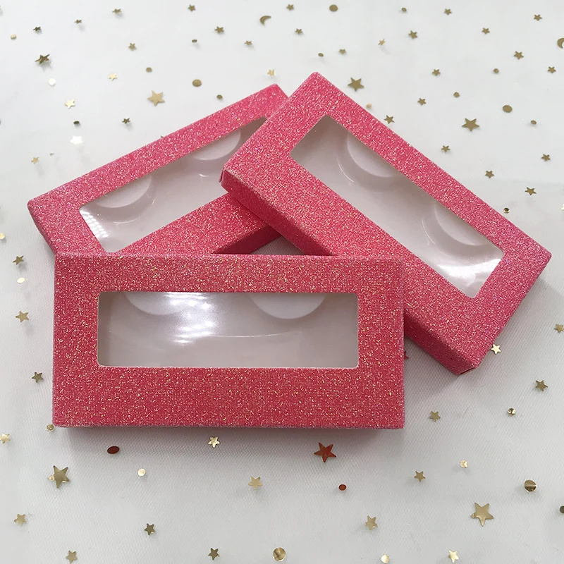 glitter pink 5D 25 мм норковые ресницы оптом красочная бумажная упаковочная коробка - Цвет: glitter pink