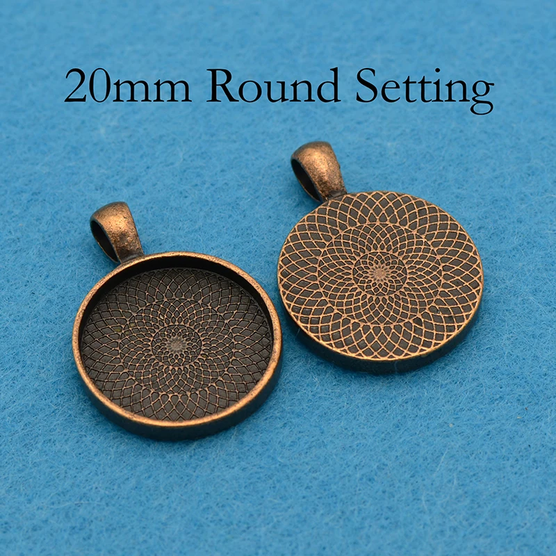 100 шт. 20 мм круглый подвесной лоток оправа для кабошона пустая рамка подвески