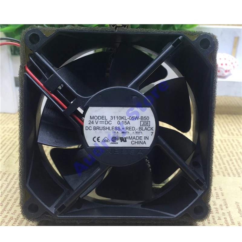 

3110KL-05W-B50 8025 8cm DC24V 0.15A 2.88W fan 3250RPM 38.8CFM 38.8PA air blower for Frequency converter