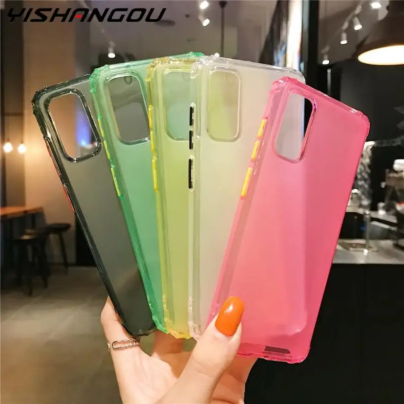 Матовый противоударный силиконовый простой чехол для Samsung S20 FE Note20 Ultra 10 S10 Plus A51 A71