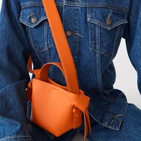 fashion ladys bag designed by minority 2020 new fashion acne shoulder bag simple bow orange bucket bag
