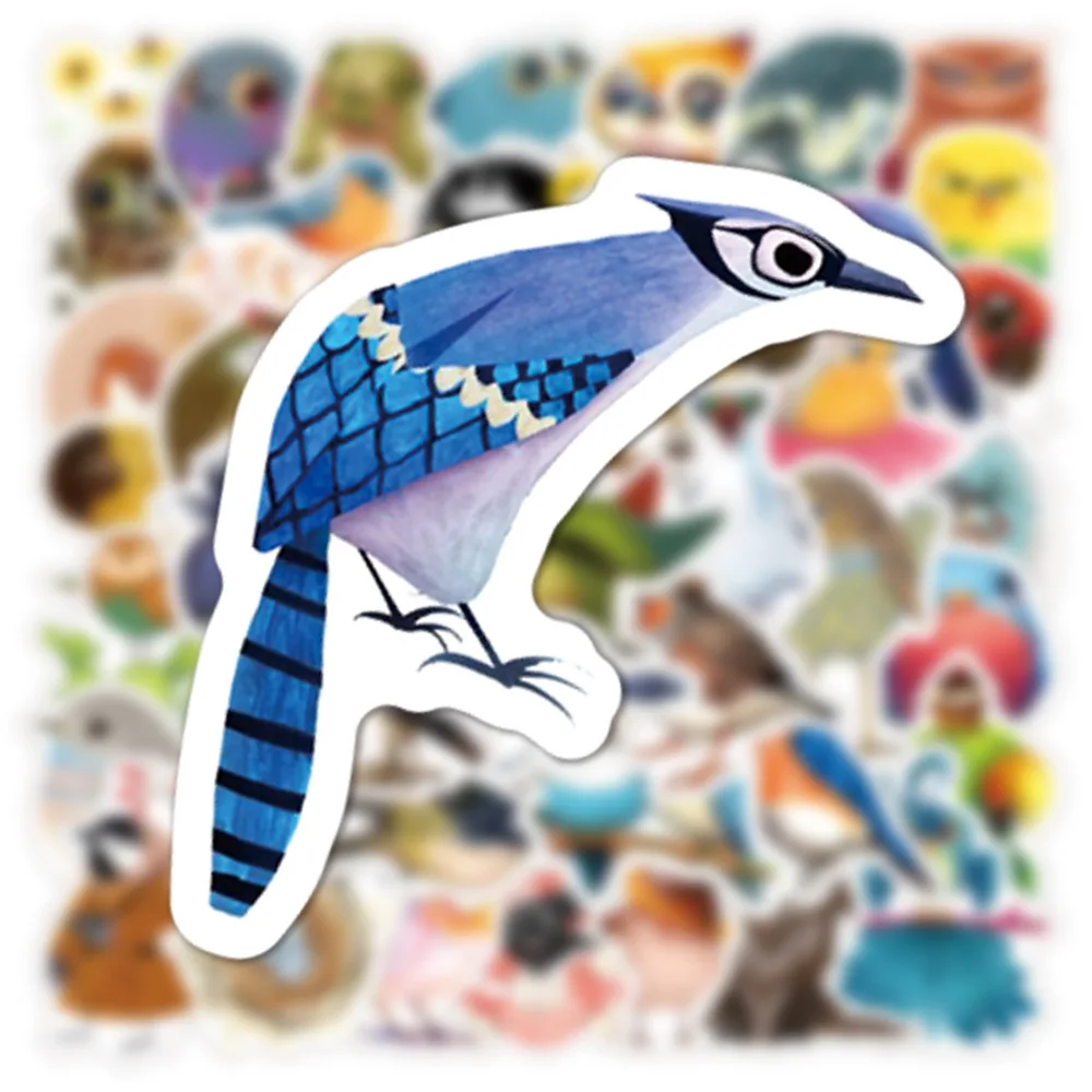 

10/30/50pcs Fairy Tale Cartoon Animal Cute Bird Owl Stickers Parrot Sparrow Seagull Sky Flying Travel Suitcase Phone Laptop
