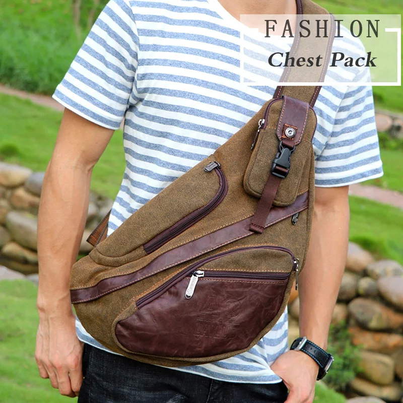 Мужская холщовая нагрудная сумка в стиле ретро брендовая новая мужские дорожные