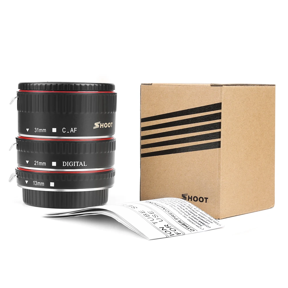 Удлинительное Кольцо SHOOT красное металлическое кольцо TTL с автофокусом для