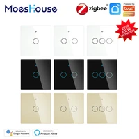 zigbee wall touch smart light switch with neutralno neutral no capacitor smart lifetuya works with alexagoogle hub required