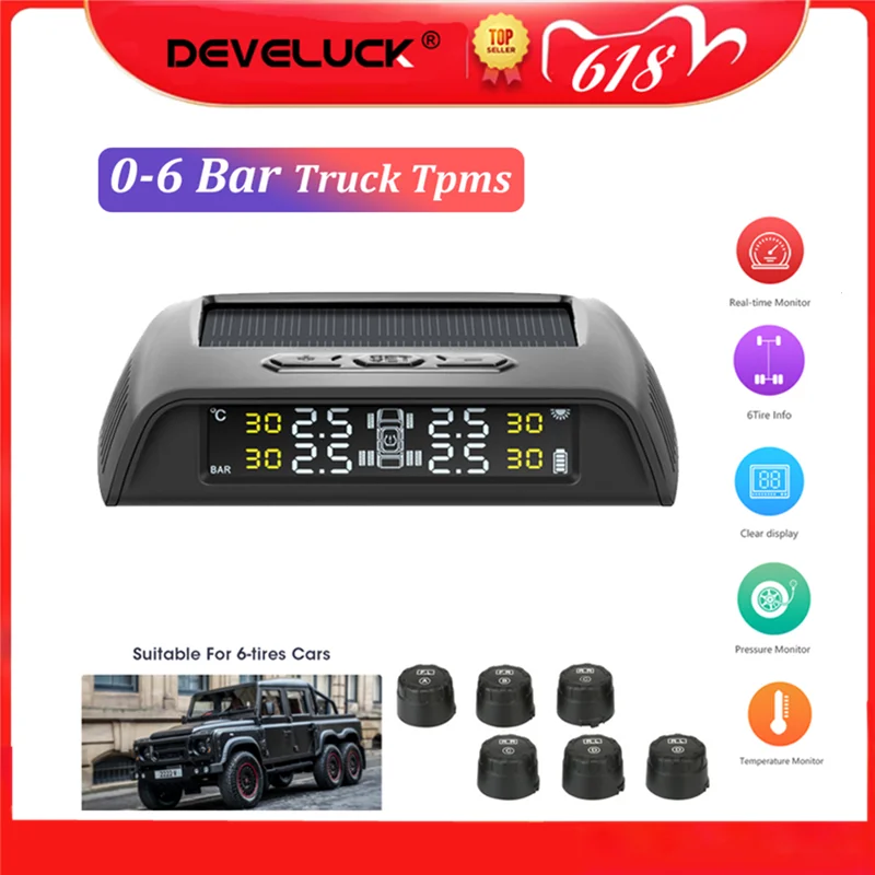 Система контроля давления в шинах прибор для на солнечной батарее 6 датчиков диапазон 0 8 бар|Датчик шинах| |